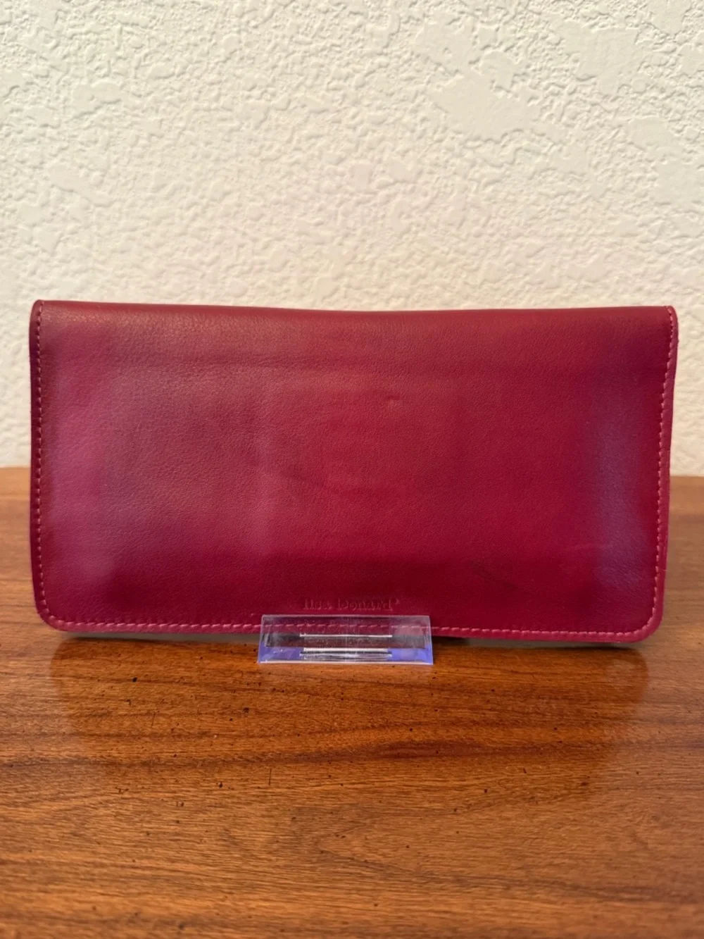 Lisa Leonard Genuine Leather Wallet with Zipper Tassel & 22 Card Slots, Red NWOT - Picture 12 of 15